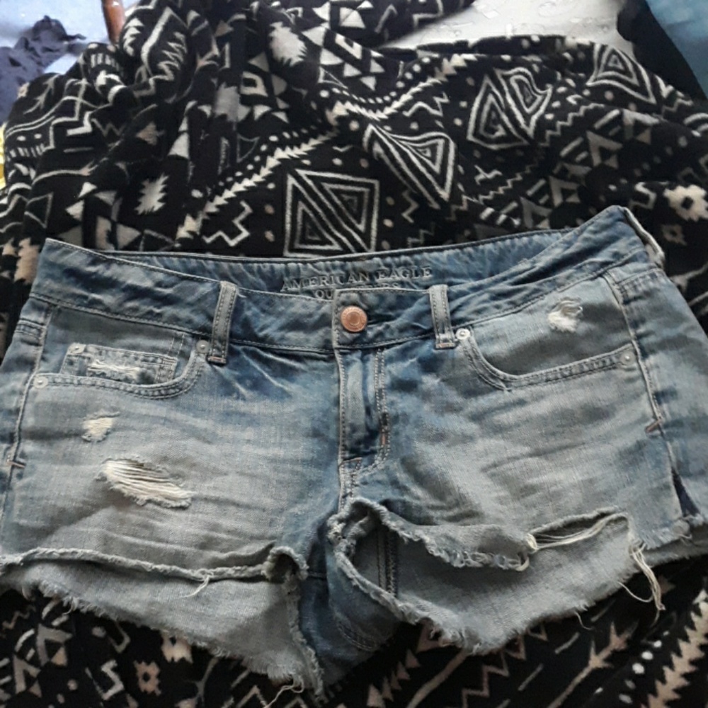 Blue denim shorts